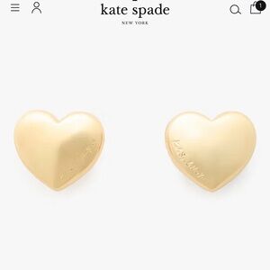 KATE SPADE New York “Heart You” Statement Studs in Gold NWT